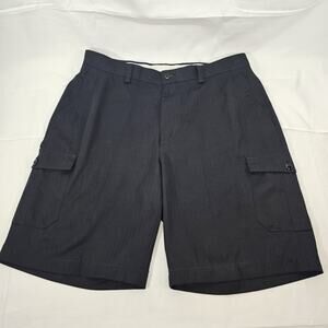 Island Republic Cargo Shorts Mens 34 Black Flat Front Casual Golf Travel 10”